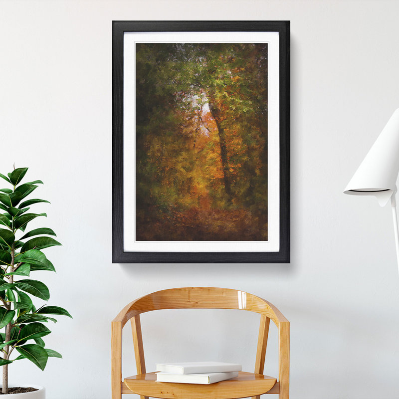 Path Through the Forest - Picture Frame Graphic Art Print, Black Framed, 63cm H x 45cm W x 2cm D