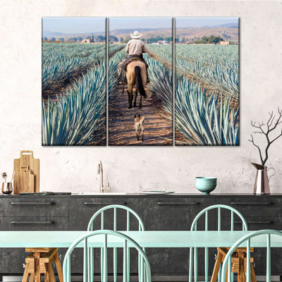 Inspecter la plantation d'agave sur toile, ensemble de 3 pièces