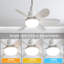 Ventilateur de plafond portatif à douille de 20 pouces avec lumière et télécommande, DEL à 3 couleurs à intensité variable, moteur à courant continu silencieux, minuterie 2 / 4H, conception à visser pour les petites pièces