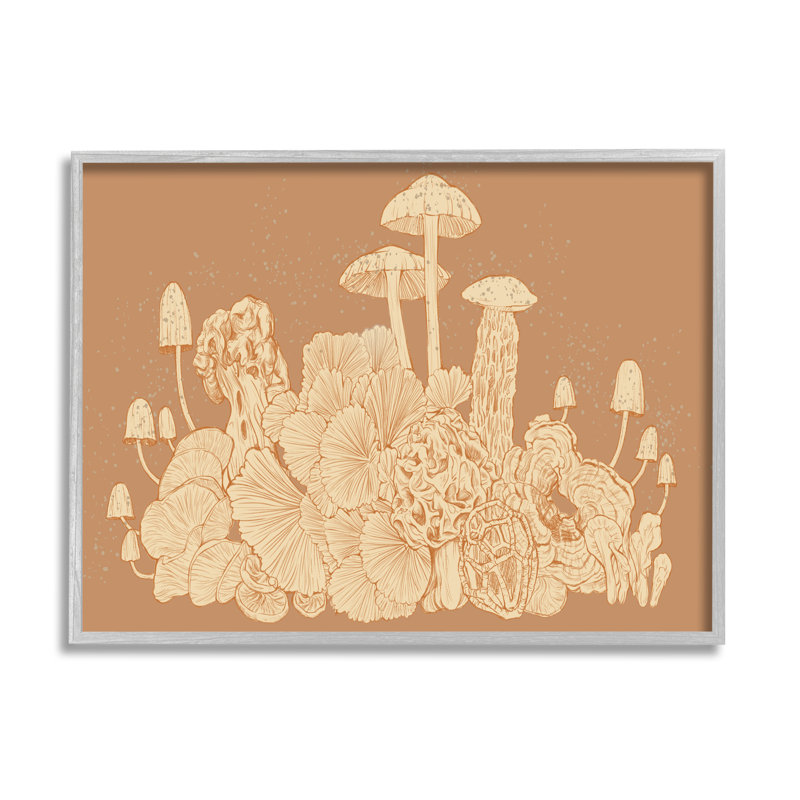 "Neutre bois de champignon beige encadré sur bois" par Ziwei Li, impression, H 11 po x l 14 po x P 1,5 po