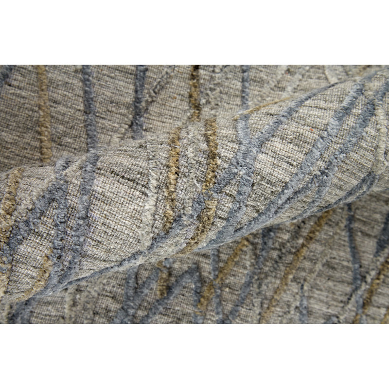 Tapis gris / taupe tissé à la main Camdenton, Rectangle 9 pi x 12 pi