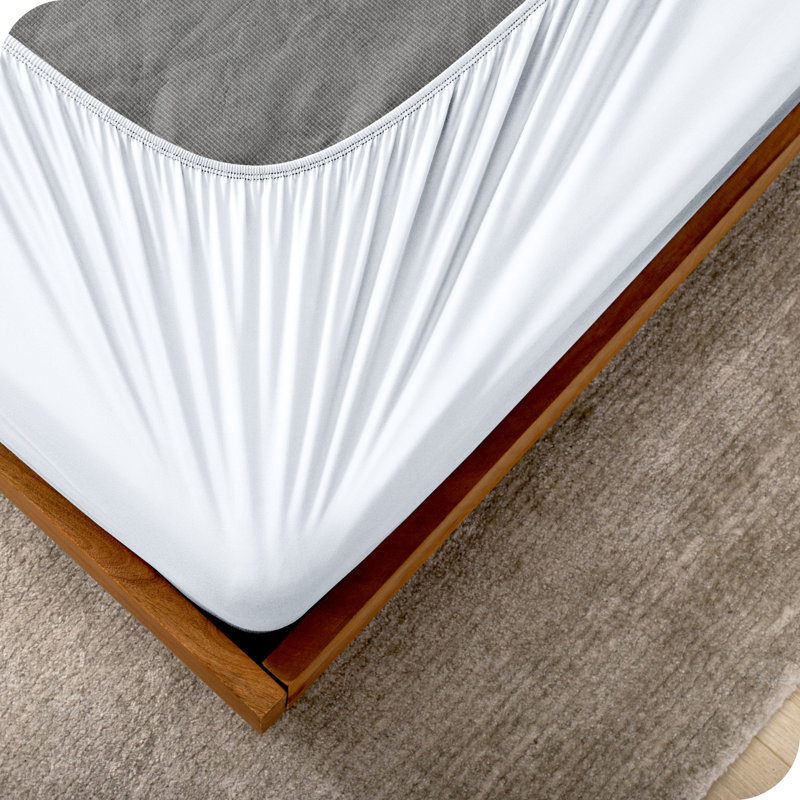 Wrap Around Box Spring Cover, Queen, White