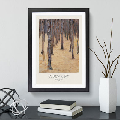 Birch Forest No.2 with Border by Gustav Klimt - Framed Print