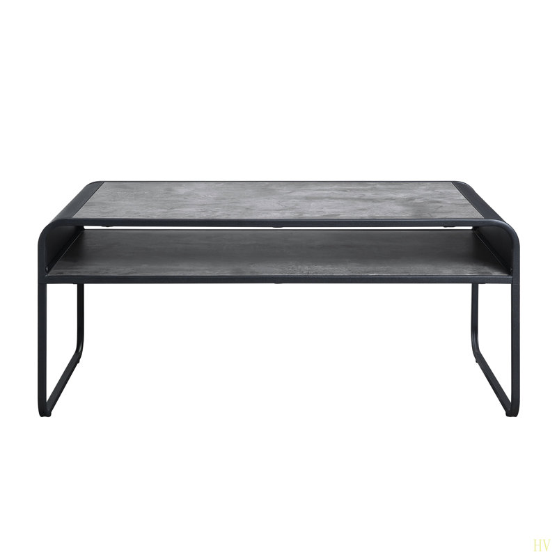 Table basse moderne au design épuré avec tablette en métal