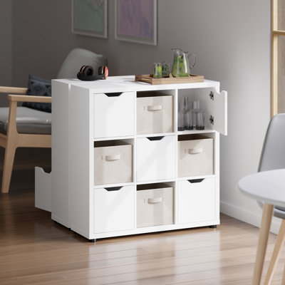 Ensemble d'armoires de rangement 3 pièces et 3 pièces Julia, beige et blanc