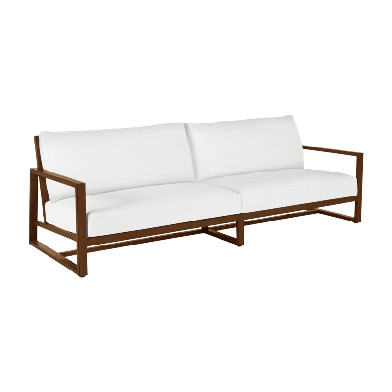 Avondale Aluminum Sofa - Oak, No Welt, Verona Silver, Oak