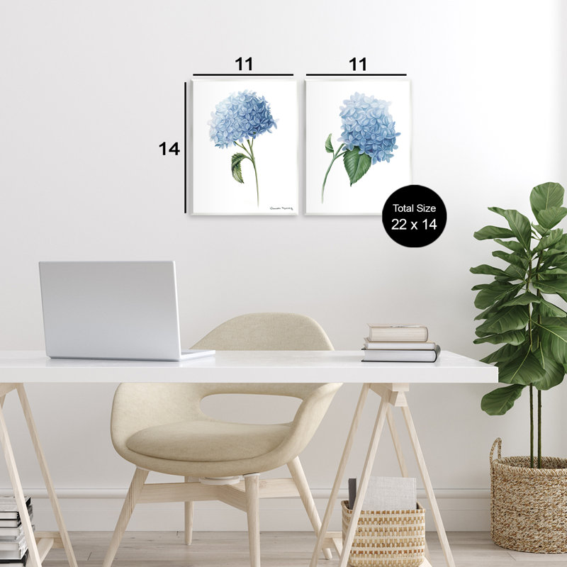Ensemble de 2 plaques murales In Bloom Hydrangeas, design par Danielle Murray