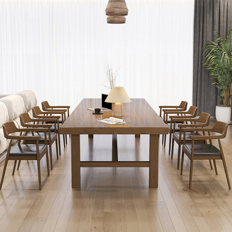 Brown Rectangular Solid Wood Dining Table, 29.53"H x 62.99"L x 31.5"W