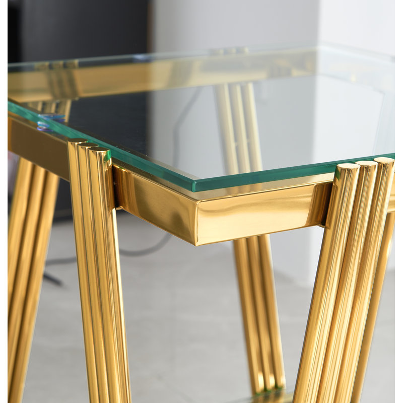 Table de bout Allyse, Or, Transparent