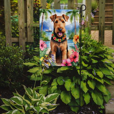 Drapeau de jardin Airedale Terrier Luau