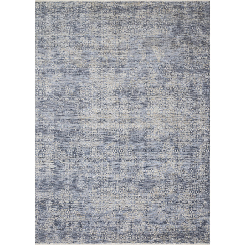 Tapis oriental bleu foncé Pandora, Rectangle 7 pi 10 po x 10 pi