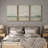 Minimal Landscape Grunge Green Pastel  Abstract Illustrations Framed Canvas 3 Pieces Print Wall Art-90847592-90847593