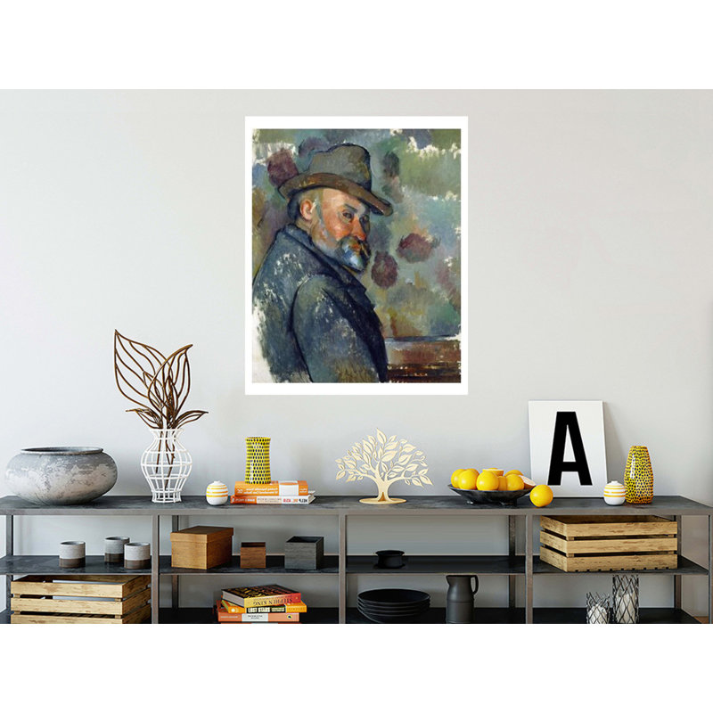 Autoportrait avec un chapeau Paul Cézanne, estampe numérique, H 20 po x l 16 po