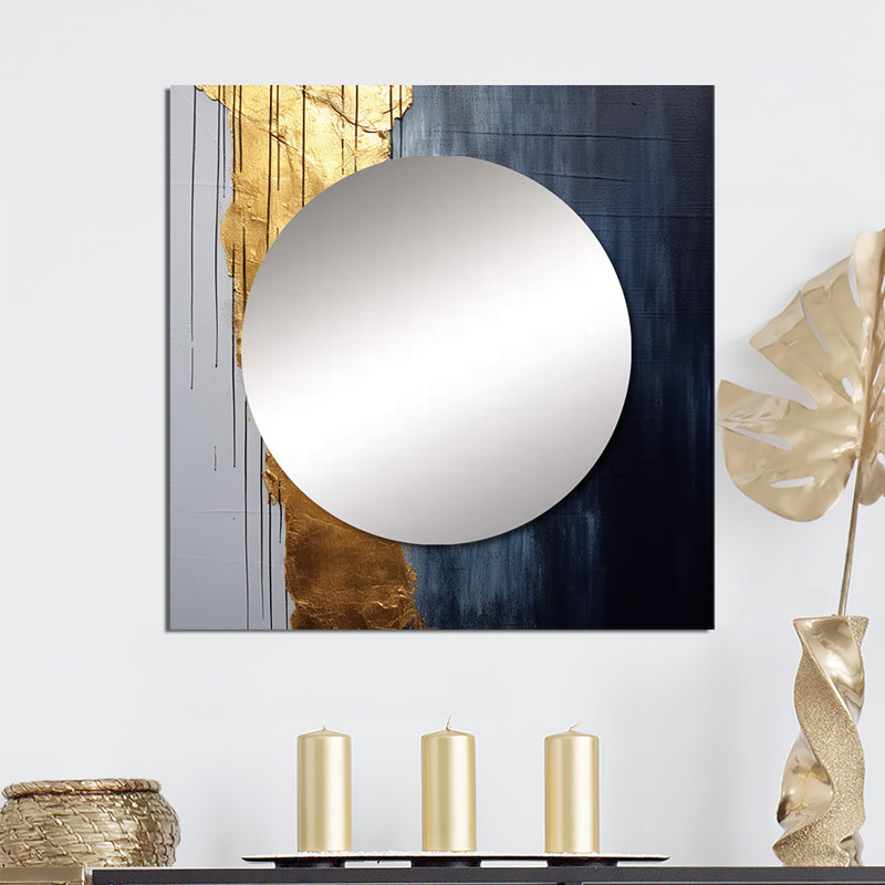Grasiela - Miroir carré abstrait mural pour chambre à coucher, 36 po x 36 po