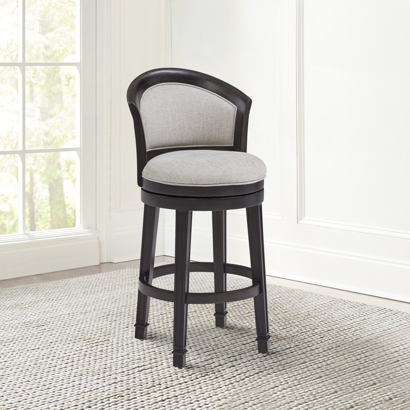 Tabouret tournant de bar & comptoir Menifee, Gris délavé, Tabouret de bar (assise de 30 po de hauteur)