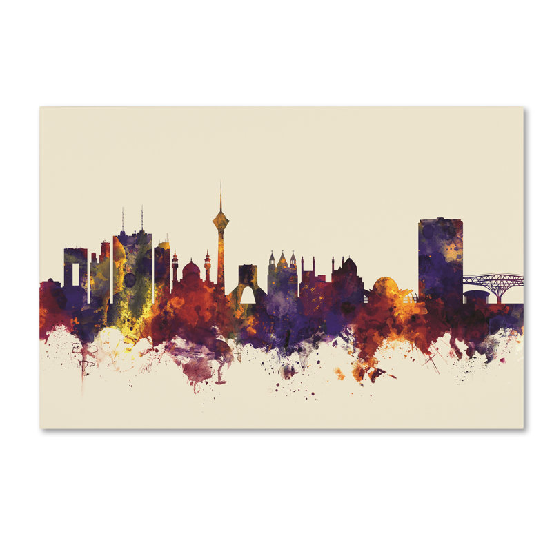 « tehran iran horizon ii », reproduction d’impression sur toile tendue, 16 po x 24 po