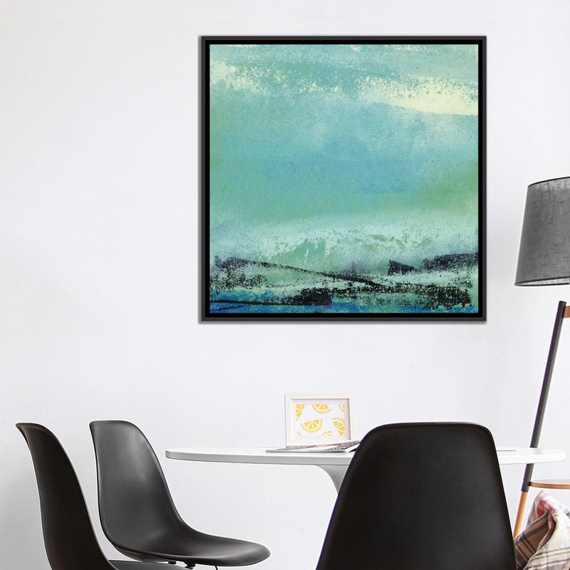 «Origin Abstract V», impression sur toile, H 18 po x l 18 po x P 1,5 po, Toile encadrée noire, Pas de tapis