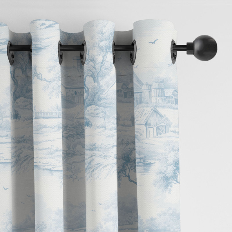 Rustic Cabin Toile, 50" W x 108" L, Cornflower