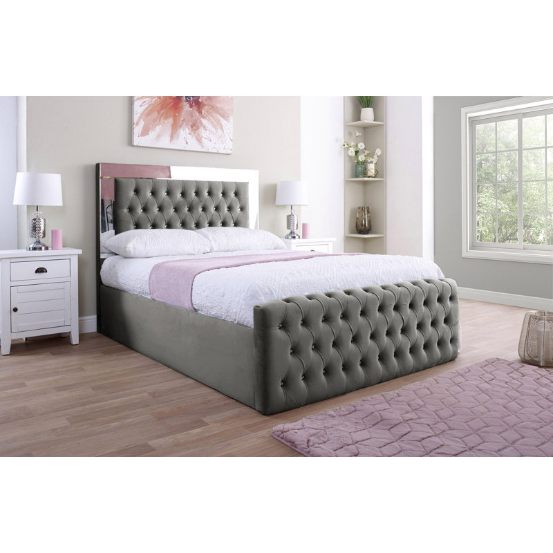 Adrionna Upholstered Bed, Kingsize (5'), Grey