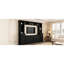 Meuble télé compatible avec téléviseur 75 pouces, noir, avec rangement polyvalent et tablettes réglables en hauteur, finition noire.