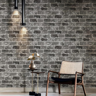 Self-Adhesive Brick Wallpaper, Removable Peel And Stick Vintage Design For Kitchen, Fireplace, And Home Decor, Waterproof And Durable Brick Textured Contact Paper