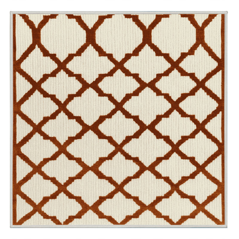 Tapis beige en treillis lavable à la machine, Carré 8 pi