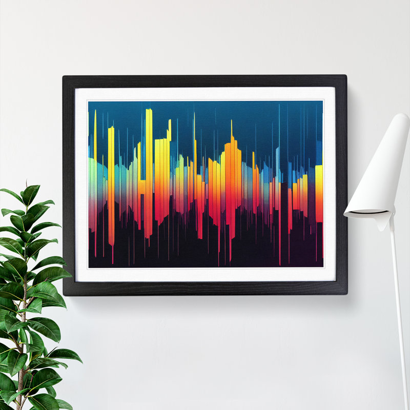 Electronic Audio Sound Bar Vol.3 Abstract - Single Picture Frame Print, Black , 46cm H x 64cm W x 2cm D