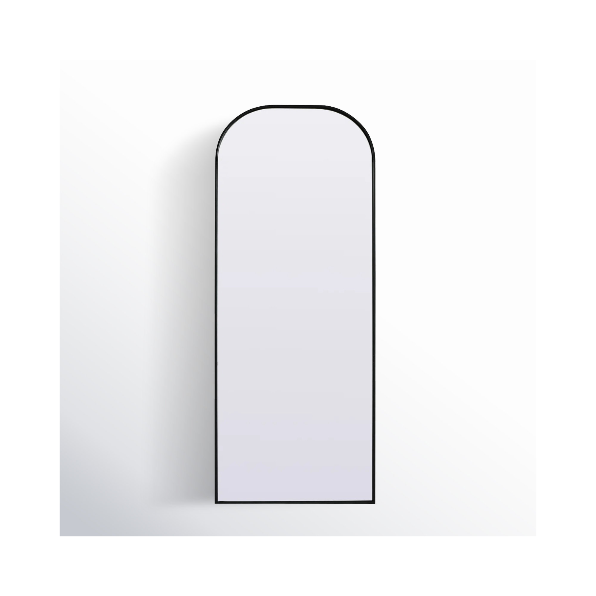 Sabine Metal Arch Floor Mirror, Black, 74" x 28"