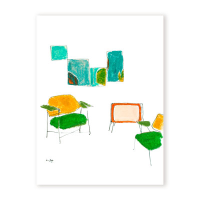 Pop Art & Retro Minimal Leisure by  - Picture Frame Drawing Print