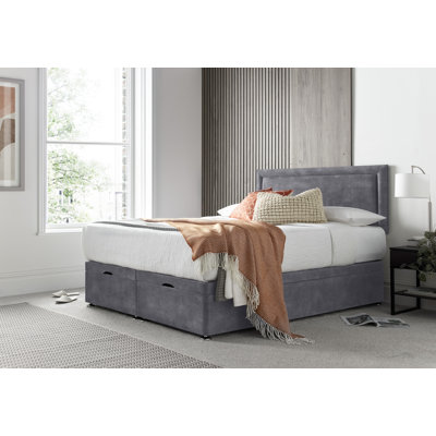 Regent Border Conistan Upholstered Ottoman Storage Bed with Panel Headboard & Gas Lift
