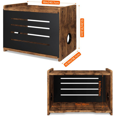Tablette de toupie, hider de boîte de WiFi en bois, support de tablette de projecteur, étagère de gestion de câbles de boîte de rangement de modem de toupie, organisateur de couverture de routeurs pour la maison de bureau