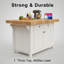 Barre de petit-déjeuner à abattant en forme de losange écrasé, alimentation 3-AC / 2-USB intégrée, supports à épices en bambou, 5 roulettes dissimulées, plateau supérieur de 440 lb-516763995
