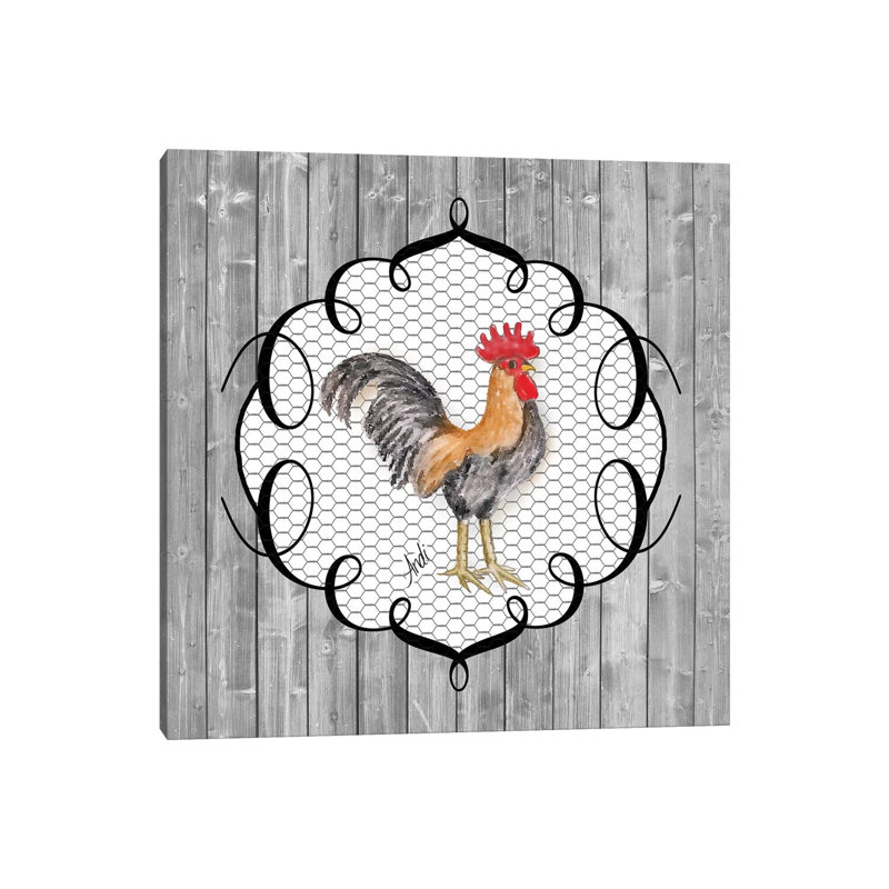 Rooster On The Roost I by Andi Metz - Wrapped Canvas Print, 45.72 cm H x 45.72 cm W x 1.91 cm D