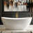 69" X 29" Freestanding Soaking Acrylic Bathtub, In White, With Polished Chrome Overflow And Drain