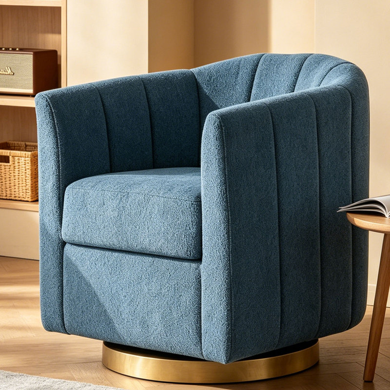 Canapé rembourré pivotant simple, Bleu