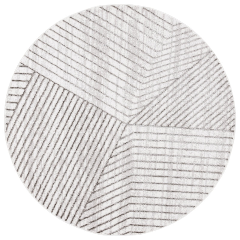 Ambrosane Performance Geometric Rug, Round 6'7"