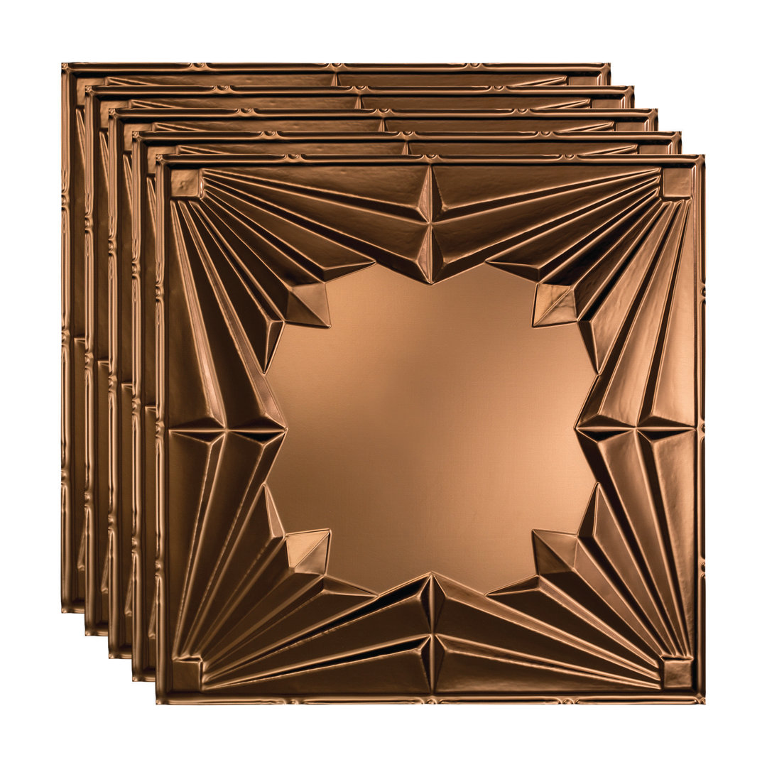 24'' L x 24'' W Textured Vinyl Drop-In Ceiling Tile (Set of 5) Fasade 