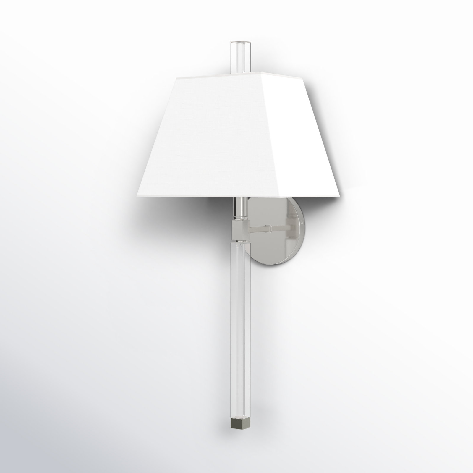 Omya Single Light Steel Dimmable Armed Sconce, Polished Nickel