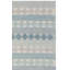 Tapis géométrique beige / bleu en laine / coton tissé à la main Jacques Natura-1632303139