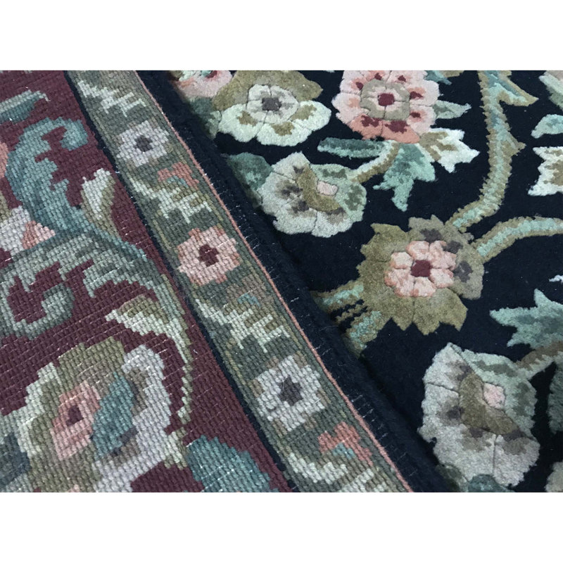 Tapis bleu de haute qualité noué à la main