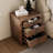 Rustic Farmhouse Style 3-Drawer Nightstand With Cup Pulls And Integrated Charge Station, Small Bedside Table