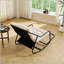 Chaise berçante d'extérieur confortable avec coussin épais ultra-doux, parfaite pour le salon, la chambre à coucher et le coin lecture, structure noire avec coussin blanc