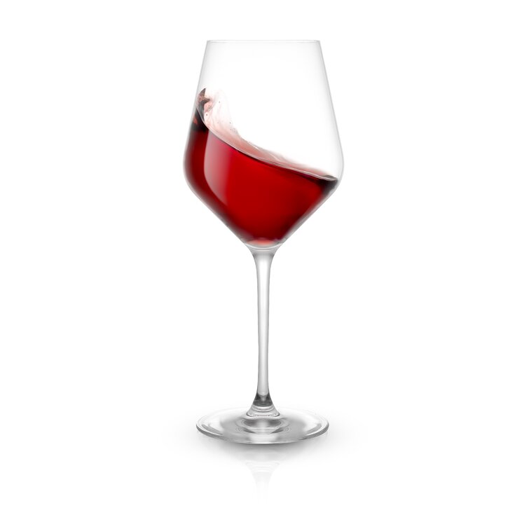 JoyJolt Layla 4 - Piece 30.7oz. Lead Crystal Red Wine Glass Stemware Set