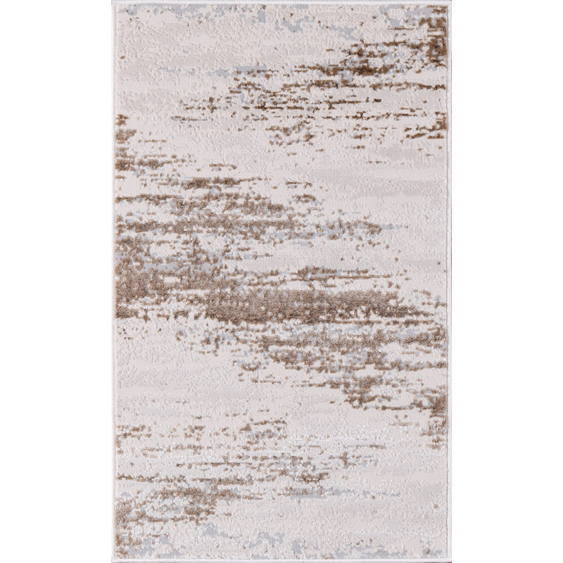 Parkwoods Collection Abstract Neutral Area Rug, Rectangle 1 pi 9 po x 2 pi 9 po