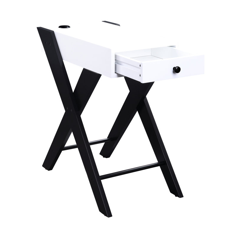 Table froide blanche et noire avec solution pratique de chargement de tiroir de rangement intégrée, Blanc