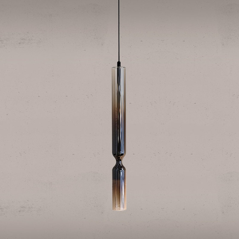 Misty Pendant Light, 11.8'', Mirroring Black, Gold