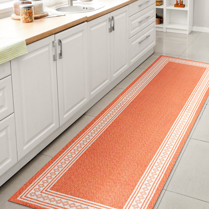 Tapis orange / crème Cityside Classic, Tapis de couloir 2 pi x 8 pi