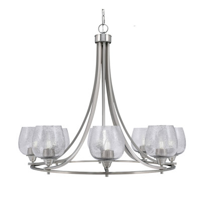 Lustre 8 lumières avec verre 6 "Benedetta Paramount