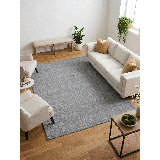 Namaskar Hand Loomed Area Rug in Dark Gray/Ivory