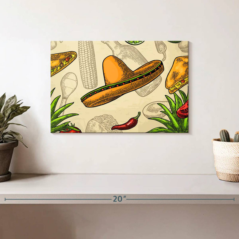 Yarlin Mexican Food Pattern, 8" H x 12" W
